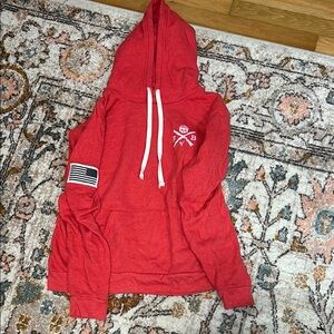 Red Hoodie with Flag Patch RWB hoodie